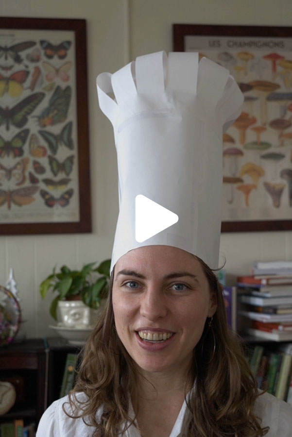 Click here to play the NAMA Chopped: Cordytouille video. Visual: Interlocking circles on a rainbow gradient background