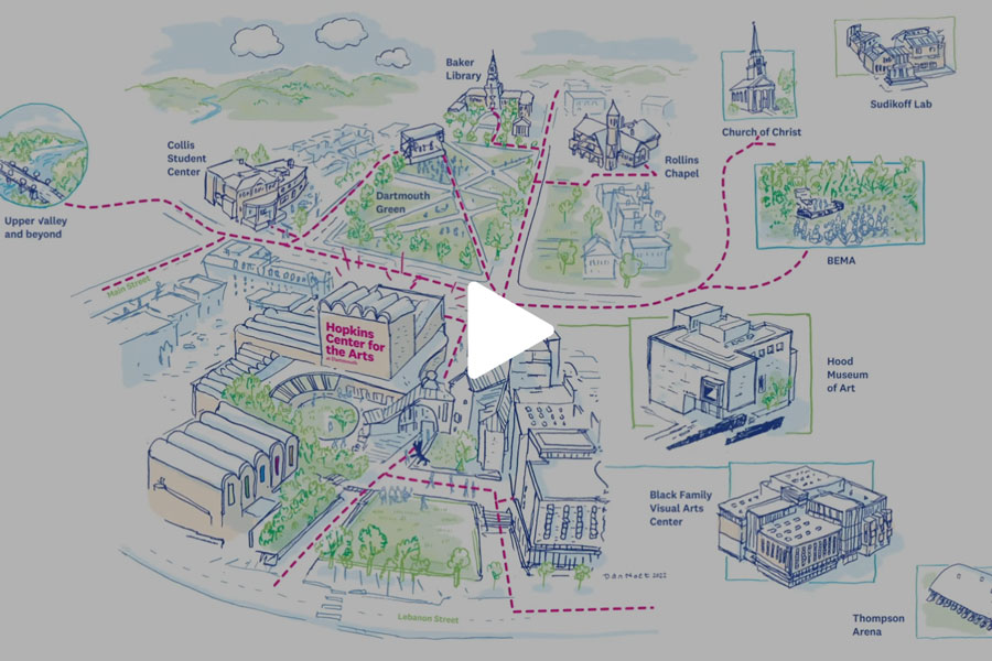 Click here: A still frame with a play button of a complex animated image